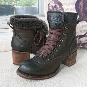 Frye "Vera Hiker" Shearling Lined Heeled Boots